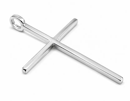 Kaedesigns, Genuine Solid Sterling Silver 925 Thin Large Plain Cross Pendant