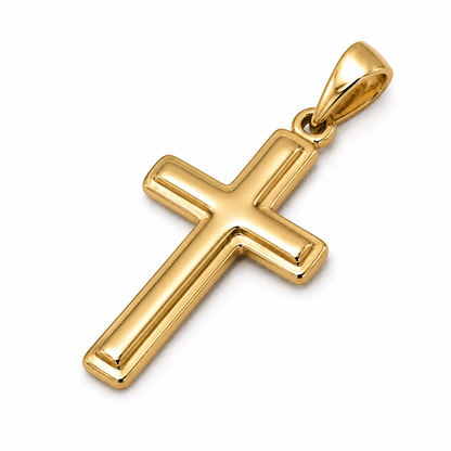 Genuine Small 9ct 9K 375 Yellow, Rose or White Gold Plain Cross Pendant
