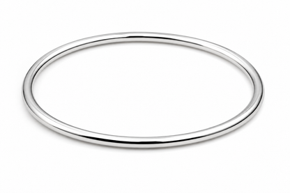Genuine Sterling Silver 925 3mm Full Solid Round Bangle - Choose your size 41mm to 70mm