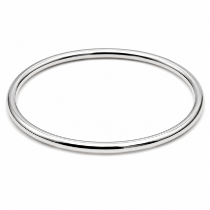 Genuine Sterling Silver 925 3mm Full Solid Round Bangle - Choose your size 41mm to 70mm