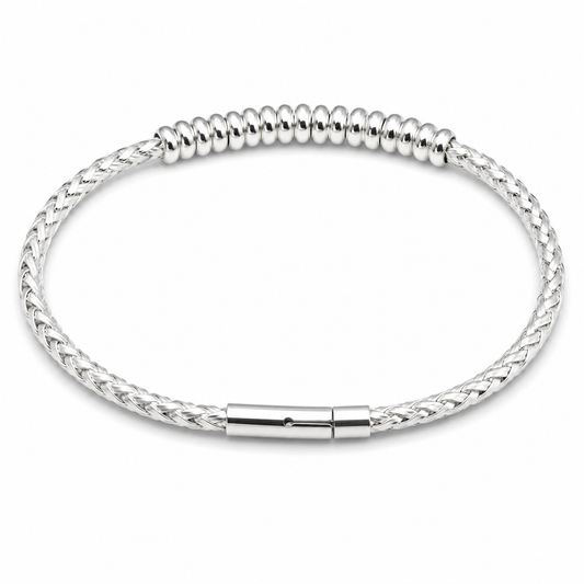 Genuine New Sterling Silver 925 Fancy Braided Bracelet / Bangle
