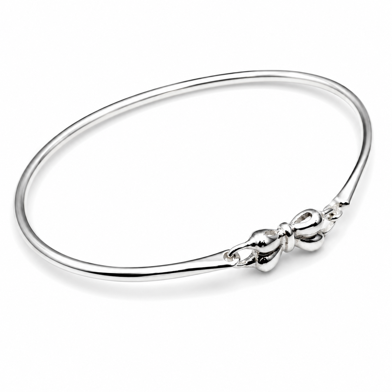 Genuine Sterling Silver 925 Opening Baby Bow Bangle 45mm