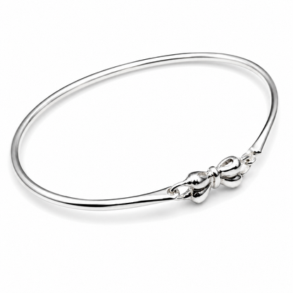 Genuine Sterling Silver 925 Opening Baby Bow Bangle 45mm