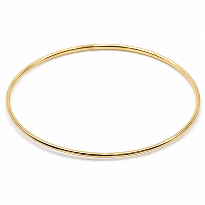 Genuine 9ct 9k 375 Yellow, Rose or White Gold Thin 1.6mm GOLF bangle 65mm inside diameter