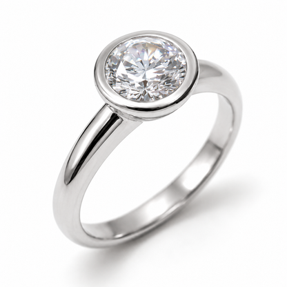 Kaedesigns, Genuine Size N 9ct 9kt 375 Yellow, Rose or White Gold 1ct Cubic Zirconia Bezel Set Ring