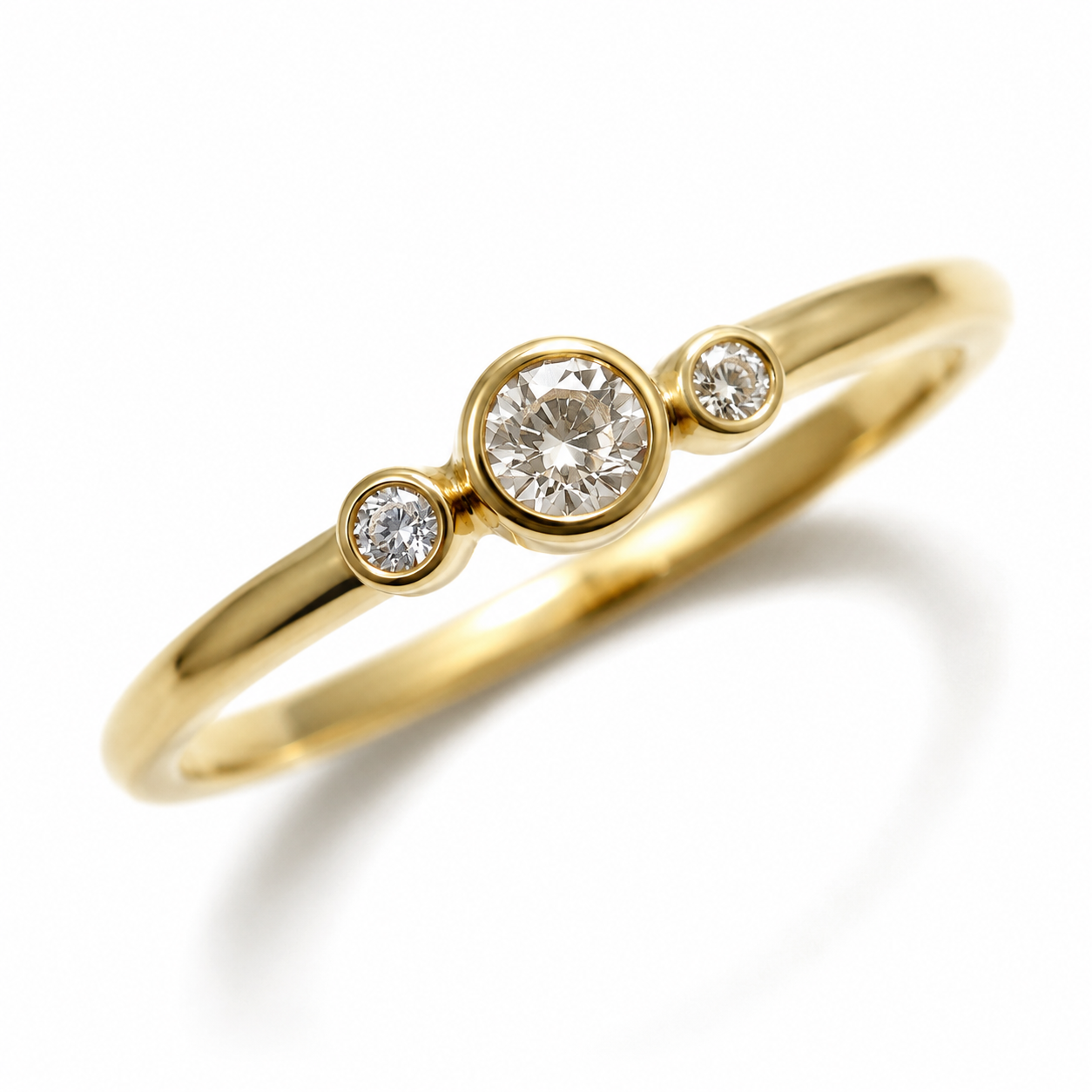 Kaedesigns, Genuine 9ct 9kt 375 Yellow, Rose or White Gold Trilogy & Cubic Zirconia Ring - Choose your size H to P