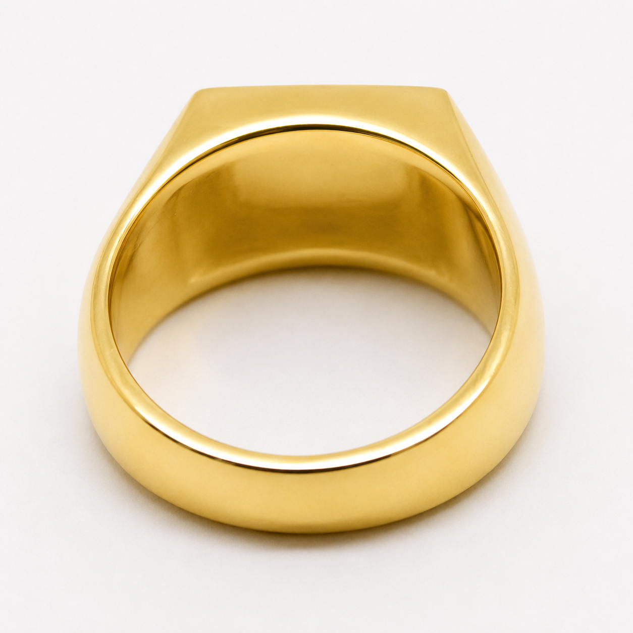 Genuine Heavy Solid 9ct 9k 375 Yellow, Rose or White Gold Rectangular Men Signet Ring, Set with Blue Sapphire