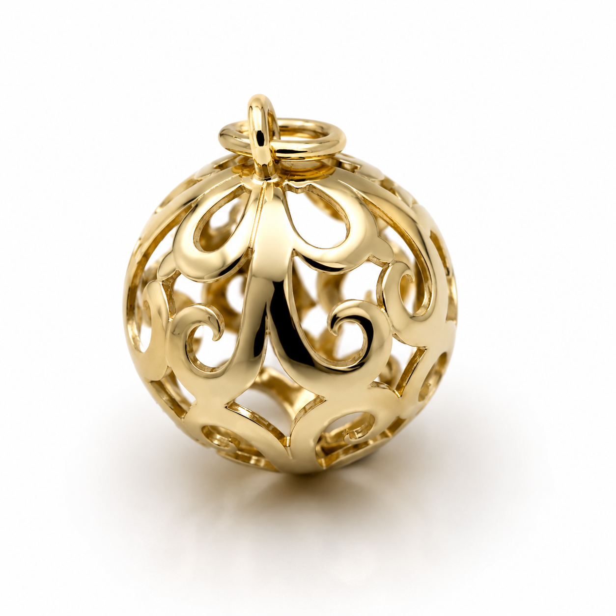 Kaedesigns Heavy 9ct 9k 375 Rose, Yellow Or White Gold 18mm Filigree Ball Pendant