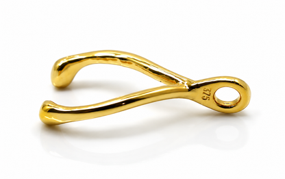 Genuine 9ct 9k 375 Yellow, Rose or White Gold Solid Wishbone Wish Bone Pendant Or Charm