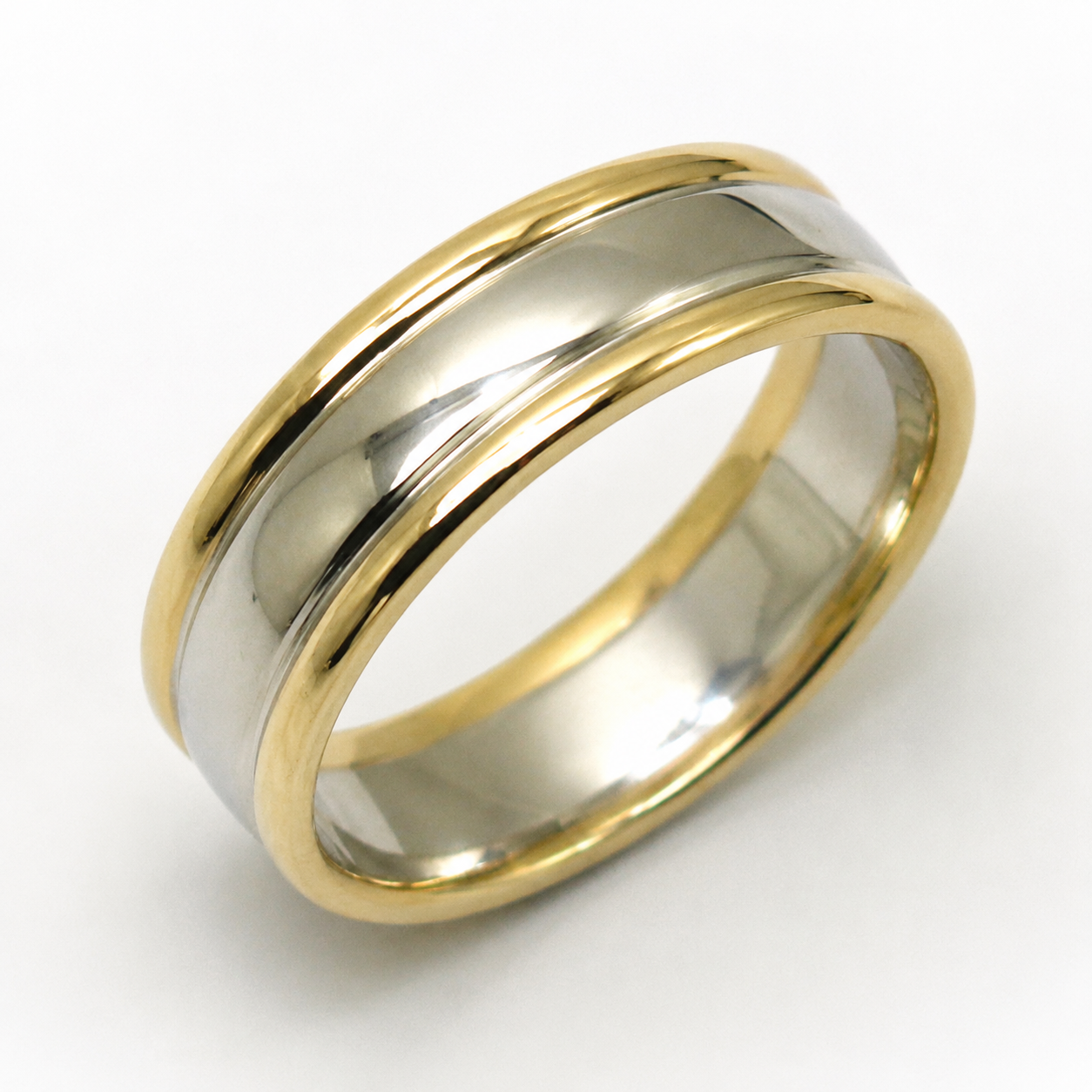 Kaedesigns Genuine Solid 9ct 9K 375 White & Yellow Gold Heavy Band Ring - Choose your ring size Q to Z