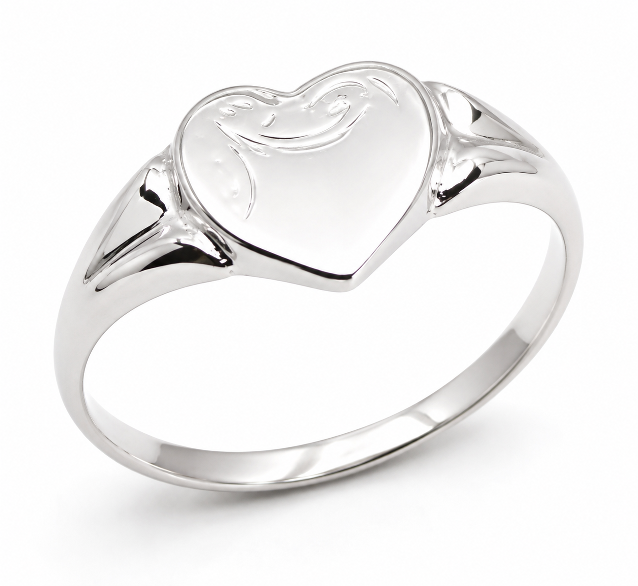 Kaedesigns Genuine Large Sterling Silver 925 Heart Signet Ring - Choose your size