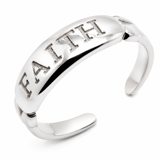 Kaedesigns, Genuine New Solid Sterling Silver 925 Faith Toe Ring