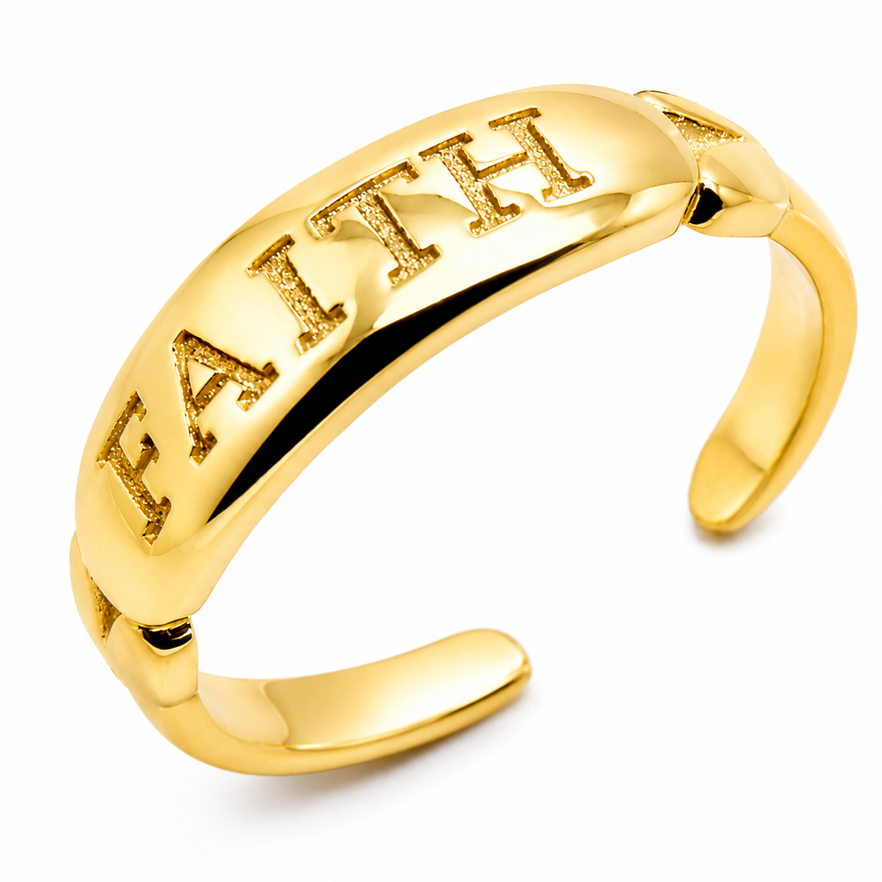 Genuine 9ct 9k 375 Yellow & White or Rose Gold Faith Toe Ring custom made