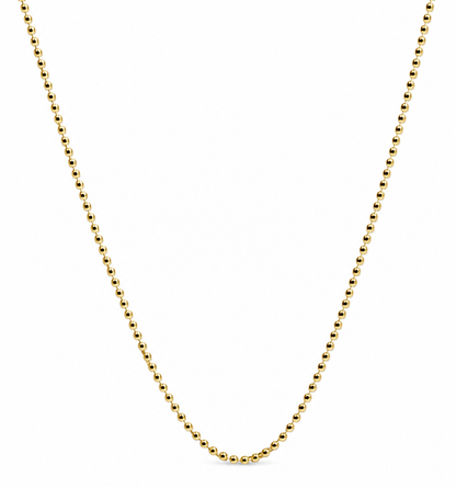 Genuine 9ct 9k 375 Yellow Gold 1.5mm Ball Chain Necklace- 40cm, 45cm or 50cm lengths