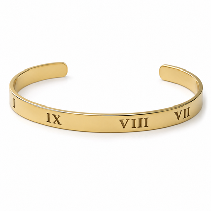 Genuine 18ct FULL SOLID Heavy Yellow gold custom made CUFF or BANGLE Engraving of your choice, symbols, letter or numbers