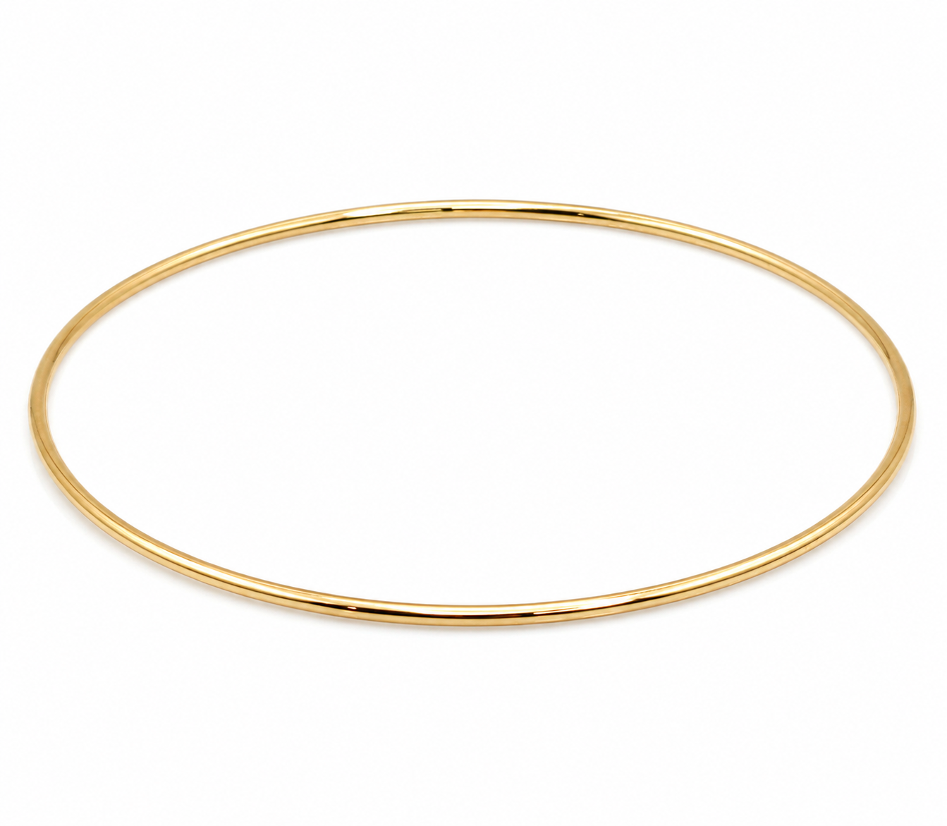Genuine 9ct 9kt SOLID Yellow, Rose or White Gold Thin 1.3mm GOLF bangle 60mm inside diameter