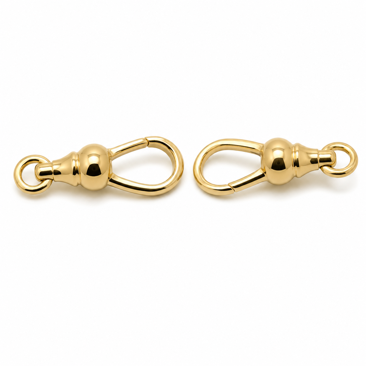 Genuine 9ct 9K 375 2 X  Yellow Gold Ball Albert Swivel Clasp 19mm Size 1 PAIR