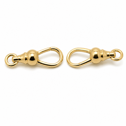 Genuine 9ct 9K 375 2 X  Yellow Gold Ball Albert Swivel Clasp 19mm Size 1 PAIR