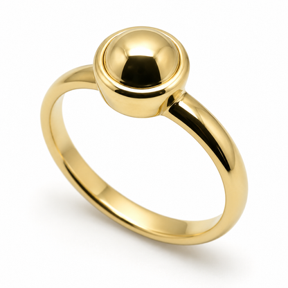 Genuine Solid 9ct 9k 375 Yellow, Rose or White Gold 375 6mm Half Ball Ring - Choose your ring size L to Q