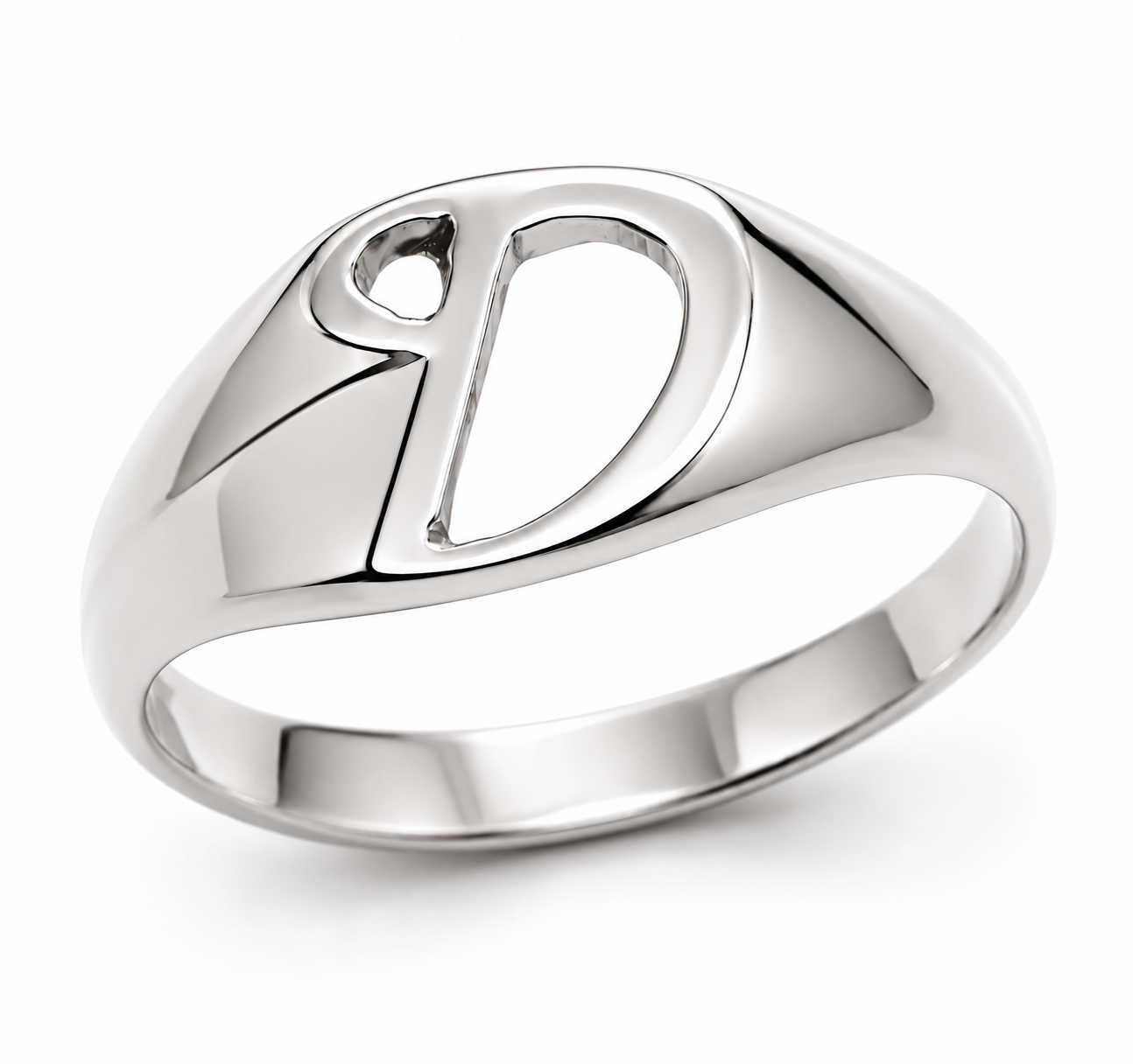 Genuine, Solid 9ct 9k Yellow Or Rose Or White Gold 375 Large Initial Ring D