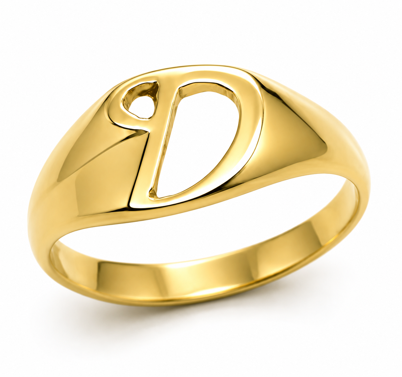 Genuine, Solid 9ct 9k Yellow Or Rose Or White Gold 375 Large Initial Ring D