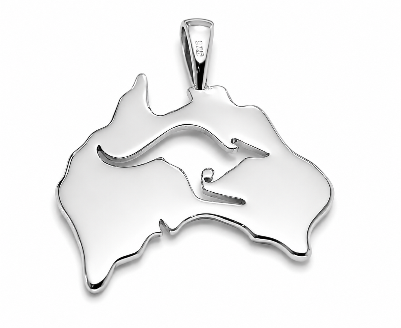 Genuine 9ct 9k 375 Yellow, Rose or White Gold 375 Australia & Kangaroo Pendant 422