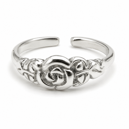 Genuine Solid Sterling Silver 925 Flower Toe Ring