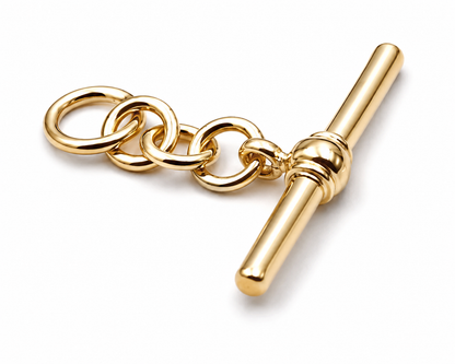 Genuine 9ct 9k 375 Yellow, Rose or White Gold 28mm T Bar T-Bar for Albert For Chain Necklace