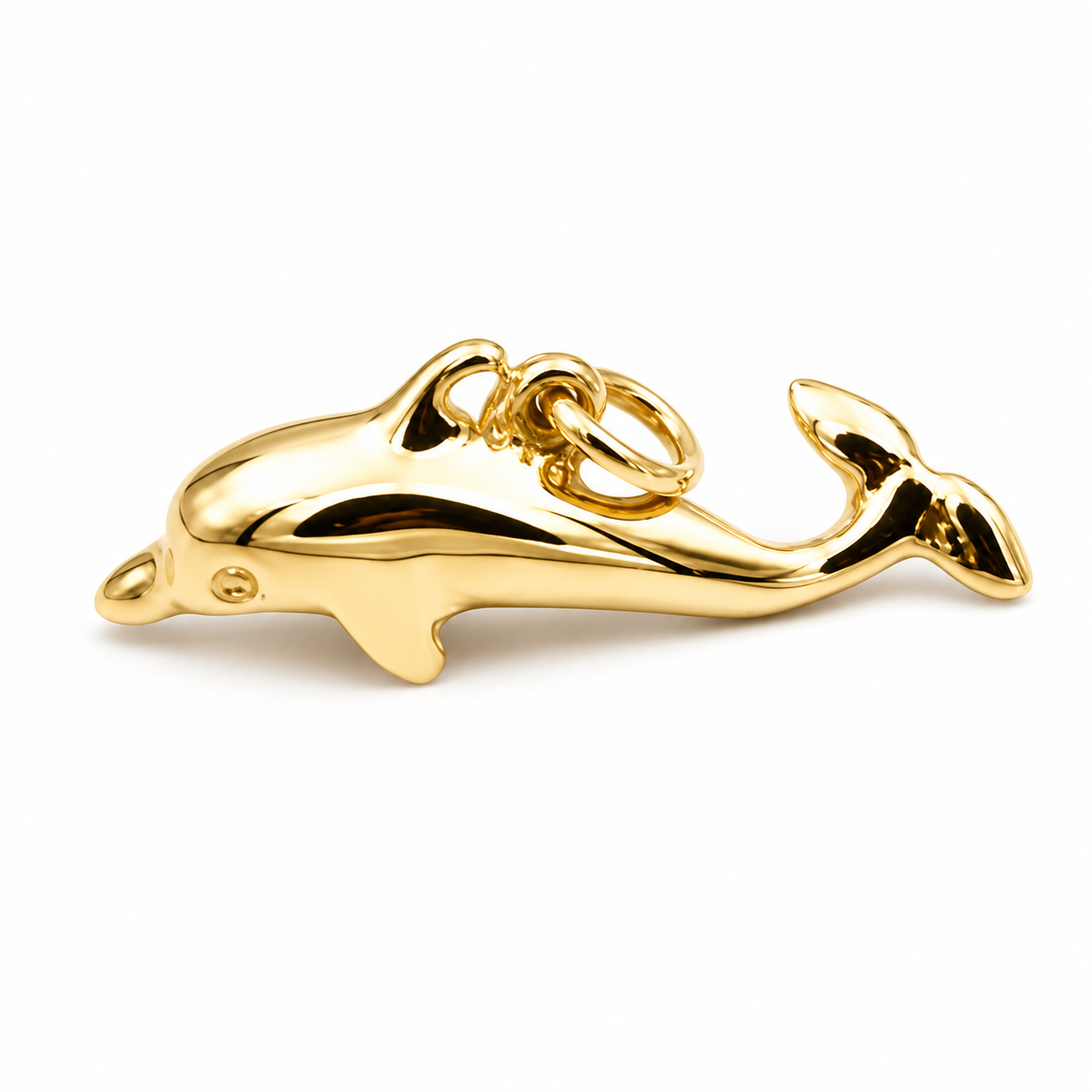 Heavy 9ct 9k 375 Yellow, Rose & White Gold or Sterling Silver Dolphin pendant