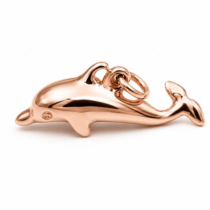 Heavy 9ct 9k 375 Yellow, Rose & White Gold or Sterling Silver Dolphin pendant