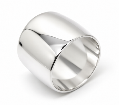 Genuine Solid Sterling Silver 925 Full Solid 20mm Extra Wide Band Ring