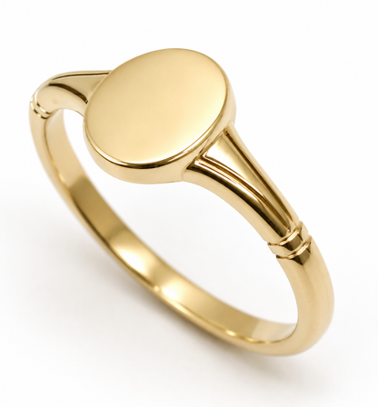 Genuine Solid 9ct 9K 375 Yellow, Rose or White Gold Oval Signet Ring - Choose your size Q to W