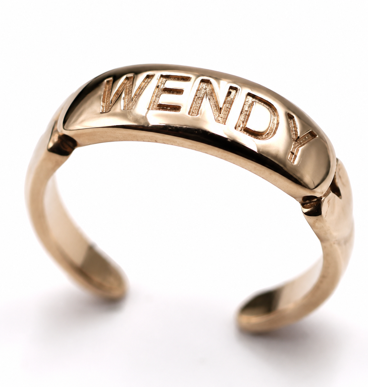 Genuine 9ct 9K 375 Yellow, Rose, White Gold or Sterling Silver Custom Made Name Toe Ring