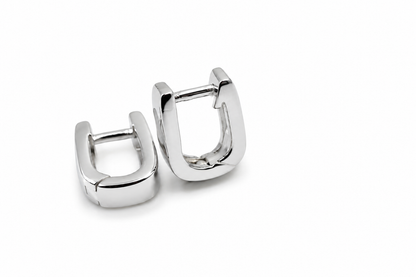 Genuine Sterling Silver 925 Small U Shaped Huggies Earrings