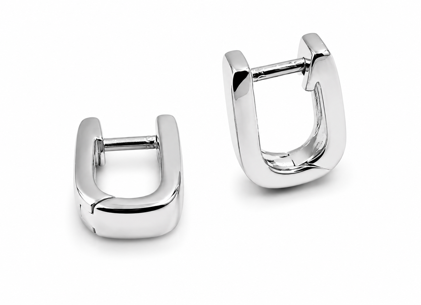 Genuine Sterling Silver 925 Small U Shaped Huggies Earrings