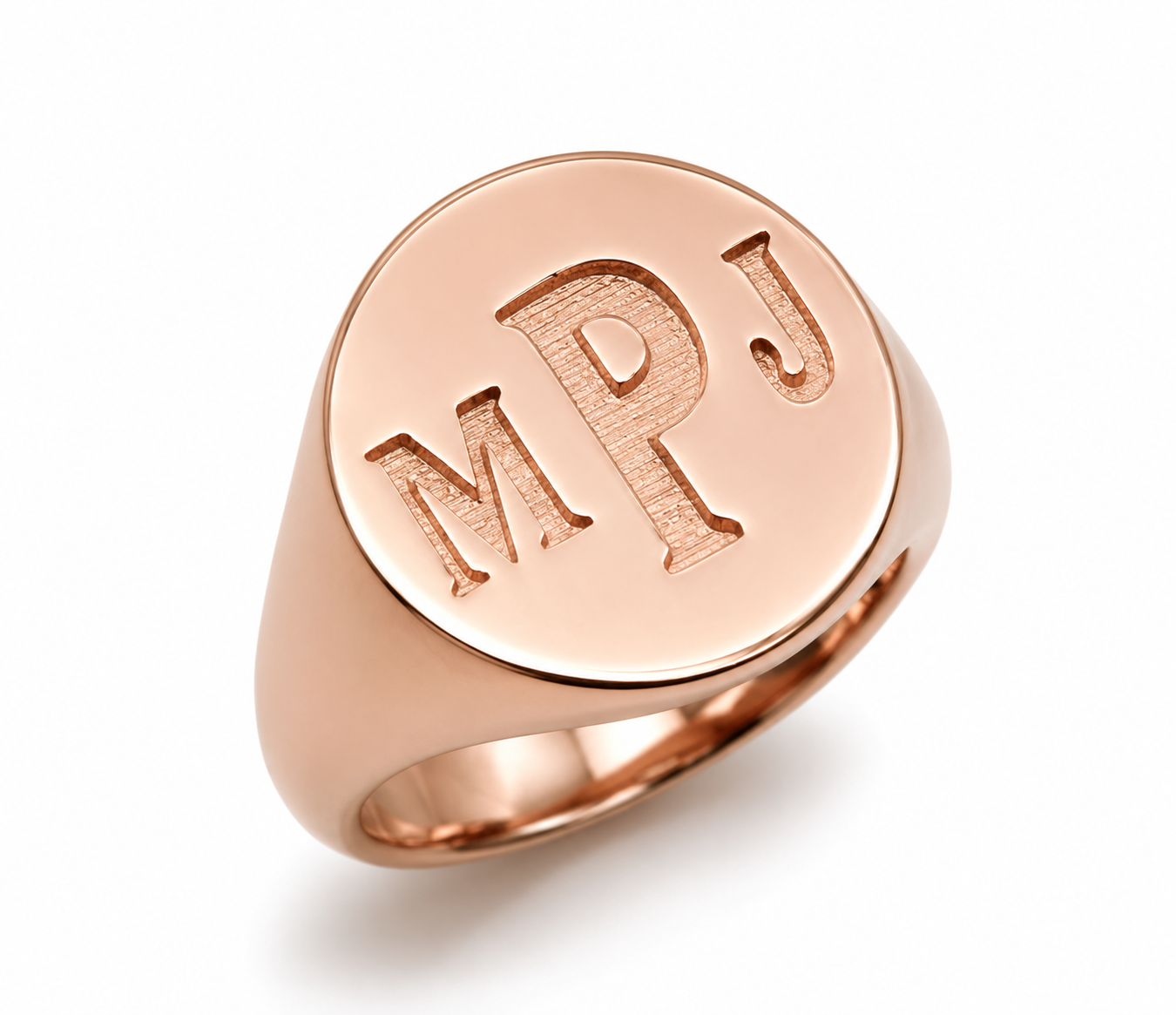 Full Solid Heavy 14ct 14K 585 Rose Gold Oval Signet Ring Size K + Engraving