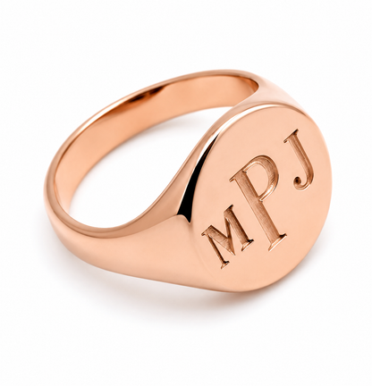 Full Solid Heavy 14ct 14K 585 Rose Gold Oval Signet Ring Size K + Engraving