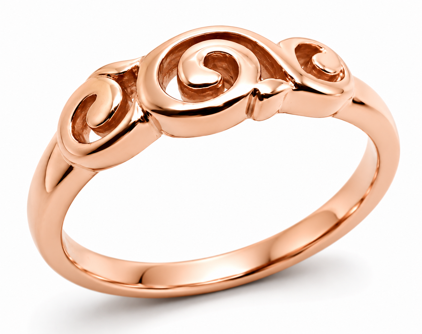 Kaedesigns 9ct 9kt 375 Yellow, Rose or White Gold 375 Fancy Swirl Ring - Choose your ring size H to P