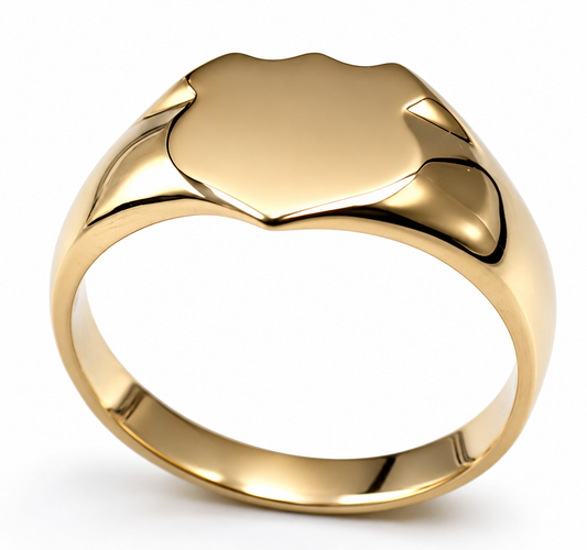 Genuine Heavy 375 Solid 9ct 9k 375 Yellow, Rose or White Gold Shield Signet Ring