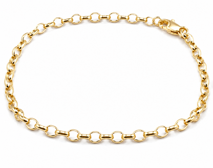 Genuine 9ct 9K 375 Yellow or Rose Gold Solid 19cm Oval Belcher Bracelet