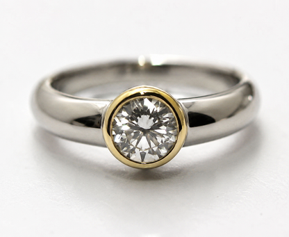 Genuine  9ct 9k 375 Solid White & Yellow Gold Ring Lab Grown Diamond 373
