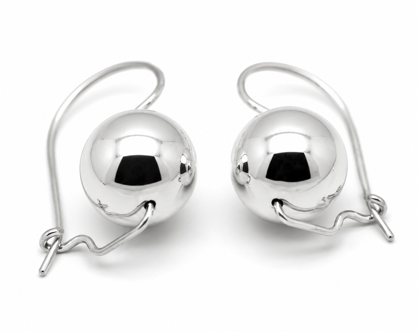 Genuine Sterling Silver Ball Hook Earrings 8mm, 10mm, 12mm, 14mm, 16mm