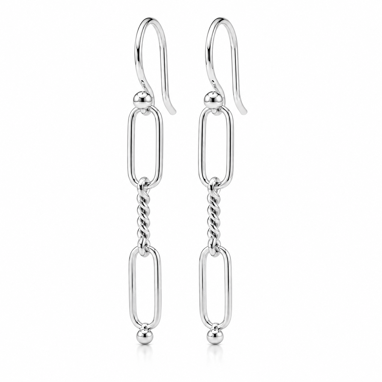 Genuine 9ct 9k 375 Yellow, Rose or White Gold Paper Clip Hook Earrings