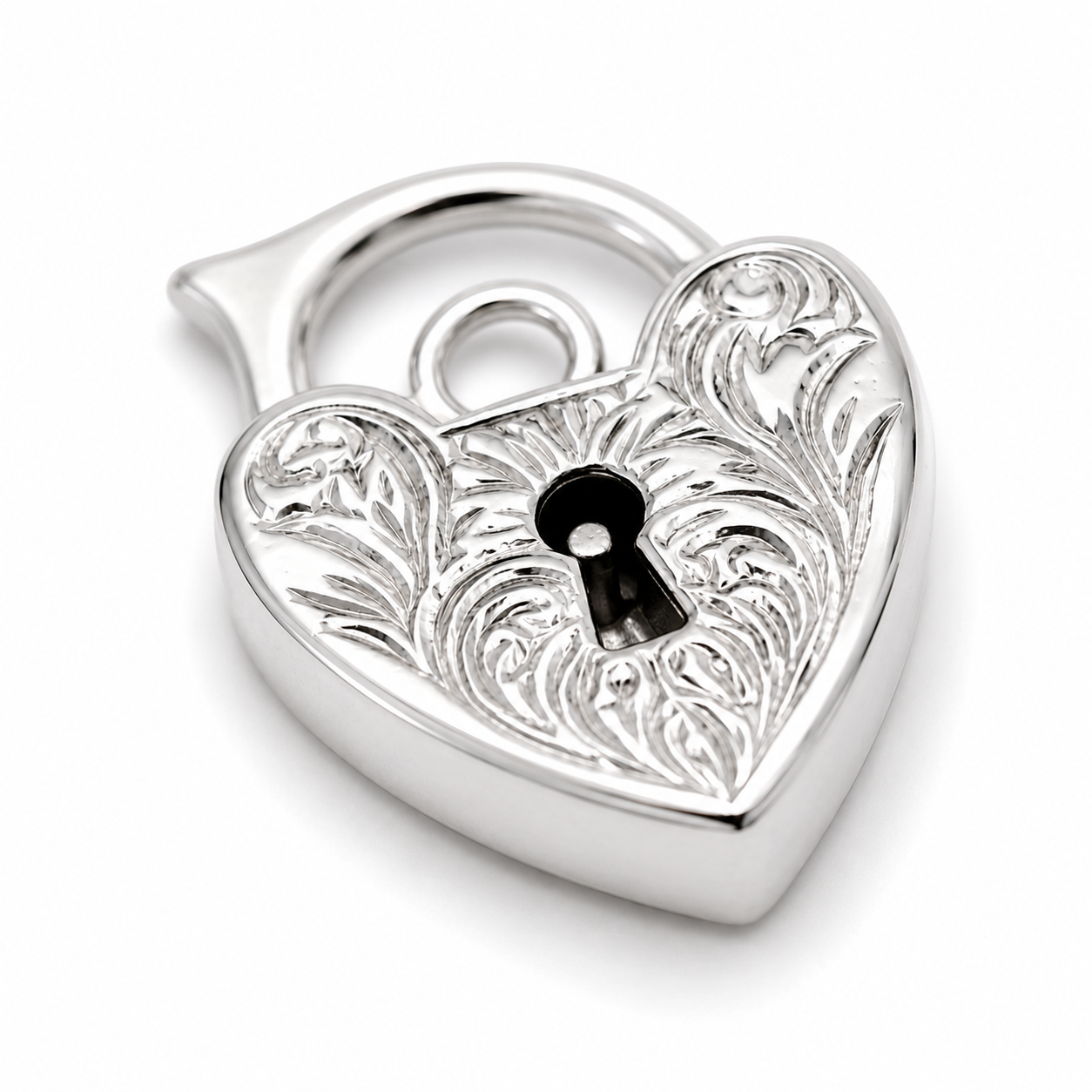 Small 12mm x 16mm 9ct 9k 375 Yellow, Rose or White Gold Filigree Heart Pendant Padlock