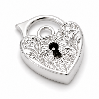 Small 12mm x 16mm 9ct 9k 375 Yellow, Rose or White Gold Filigree Heart Pendant Padlock