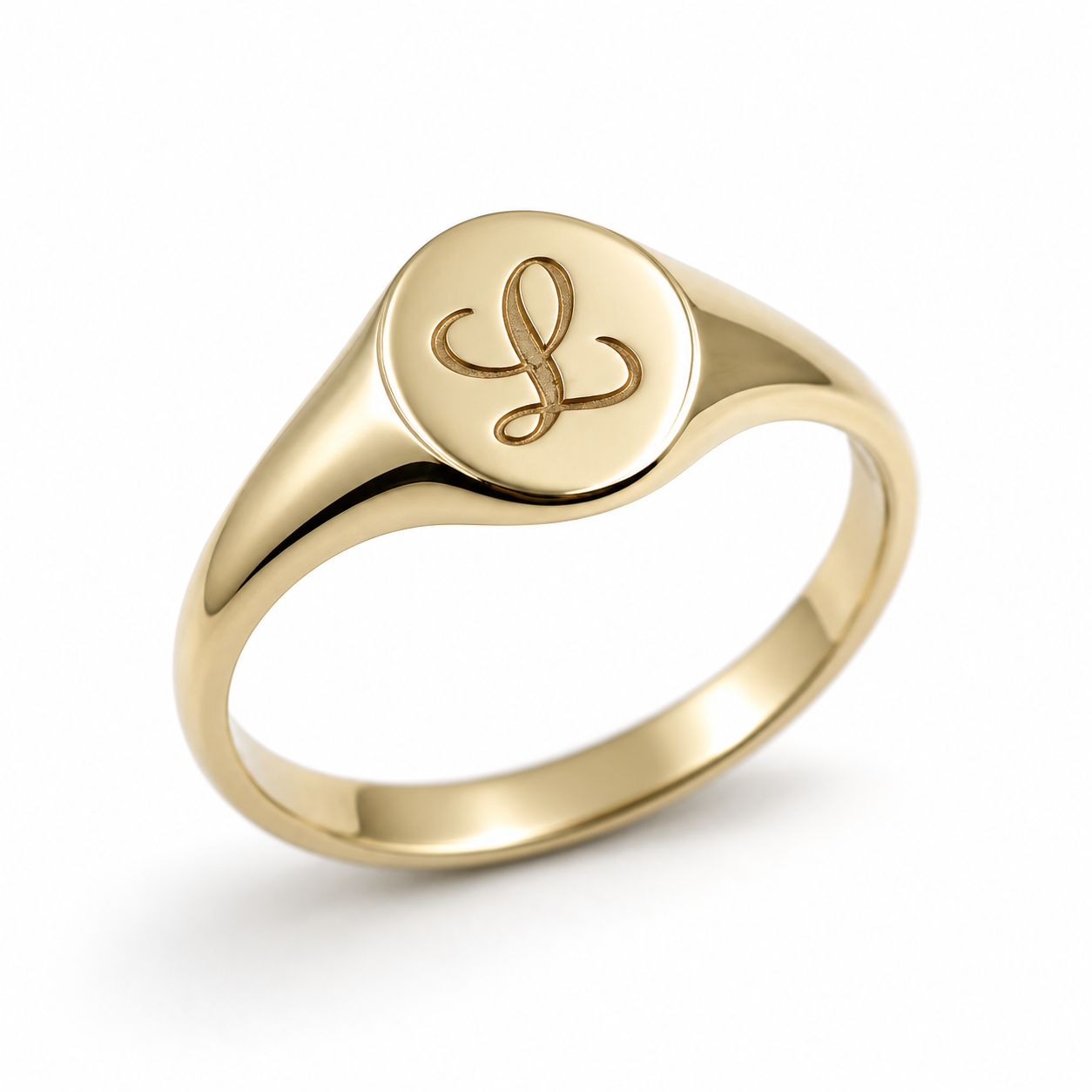 Genuine 9ct 9K 375 Yellow Gold Oval Signet Ring 9mm x 7mm + Engraving of 1 initial - Choose your size