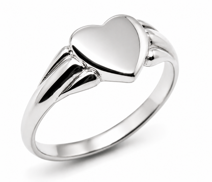 Kaedesigns, Genuine 925 New Childs Solid Sterling Silver Heart Signet Ring 324