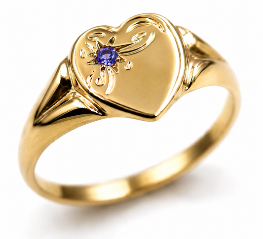 Genuine 9ct 9K Yellow, Rose or White Gold Tanzanite (Birthstone- December) Signet Ring 265