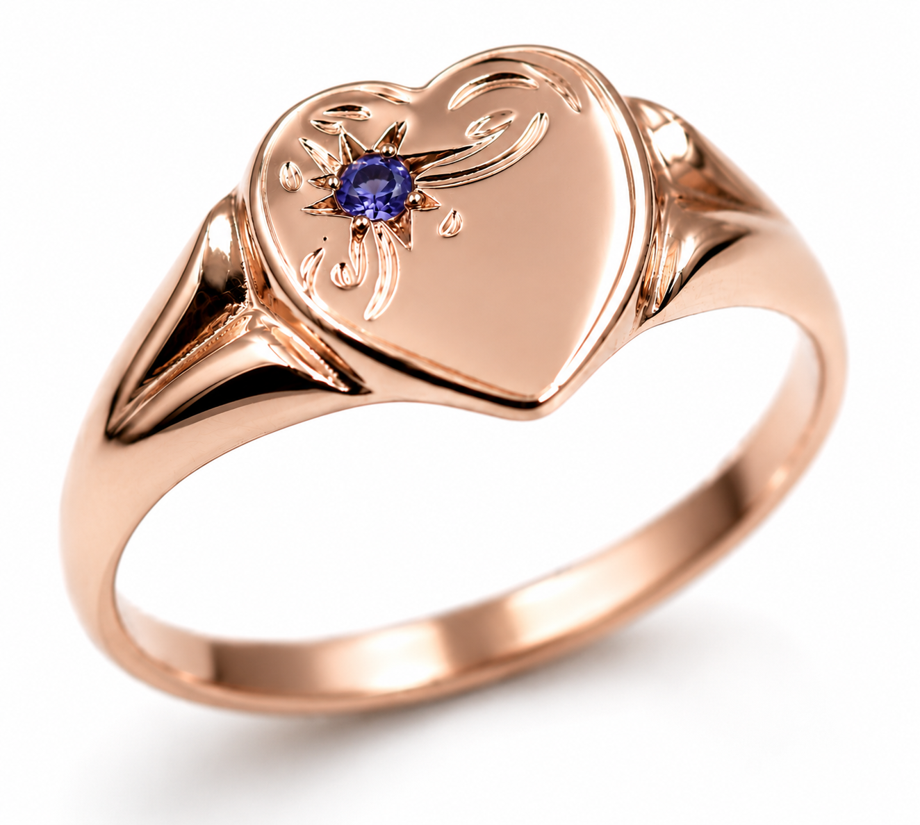 Genuine 9ct 9K Yellow, Rose or White Gold Tanzanite (Birthstone- December) Signet Ring 265