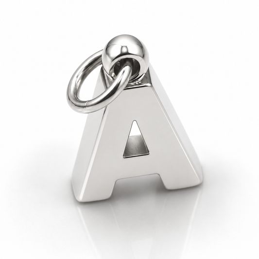 Genuine Solid Sterling Silver 925 Thick Block Initial Pendant - All Letter Available